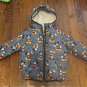 Disney Mickey Mouse Gray Puffer Coat